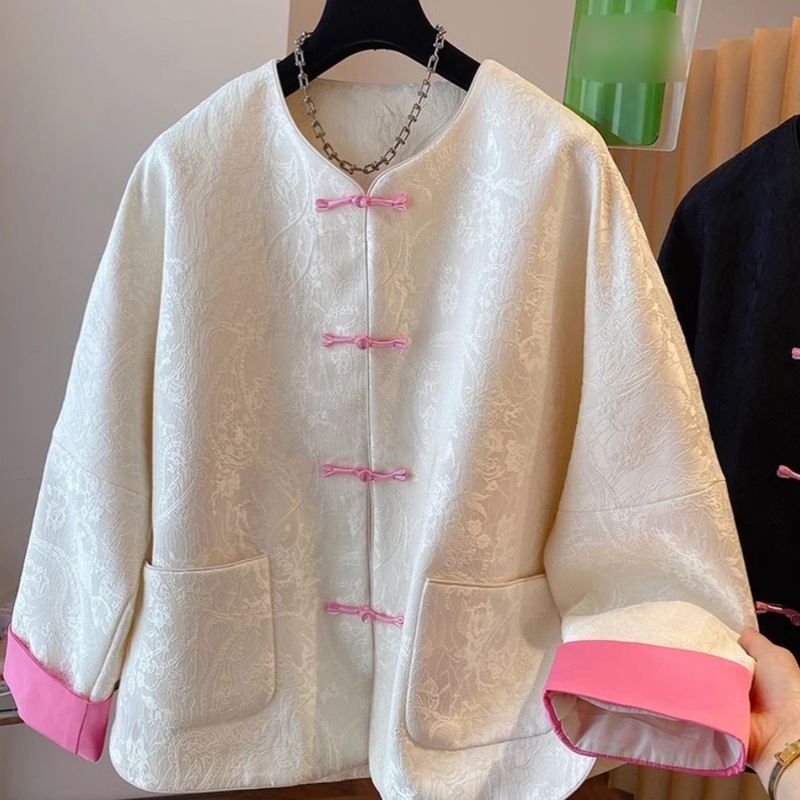 新中式轻国风黑色复古盘扣外套女春秋大码高级感宽松百搭开衫上衣|undefined
