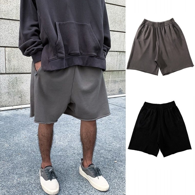 Cross-Border Kanye Coconut Season 6 Kanye Pure Cotton Yeezy Heavyweight Sports Shorts for Men High Street Non-Fog