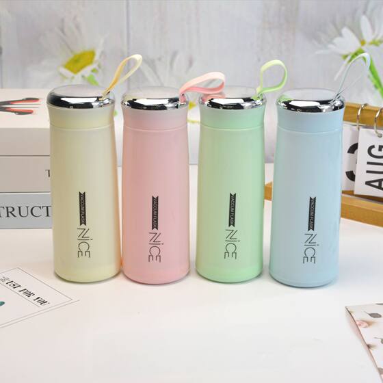 Ins High-value Ness Glass Insulated Double-layer Plastic Glass Water Cup Student Portable Lanyard Promotional Gift Cup