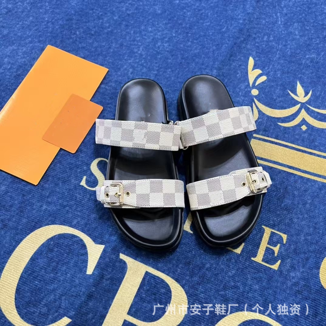 2024 nueva Europa, América, Oriente Medio, Nigeria, Singapur, Camboya, hebilla de cinturón de metal, velcro, zapatillas planas