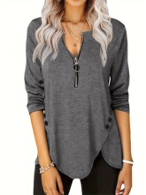 S 71517 Women's V-Neck Zip T-Shirt ŮʿV��T�� ŷ���羳