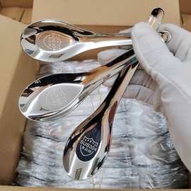 410不锈钢平底勺家用饭勺食堂餐勺西瓜勺调羹勺老式经典站立勺子