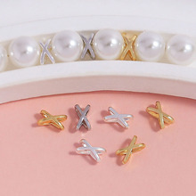 隔片隔珠批发蝴蝶结打结球14K包金高保色手链项链配饰diy串珠材料