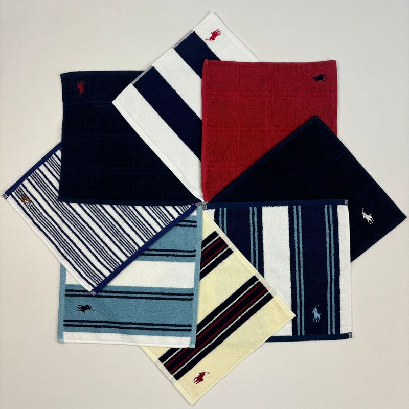 Foreign trade original single export POLO Japan high-grade yarn-dyed embroidered boutique limited edition square towel