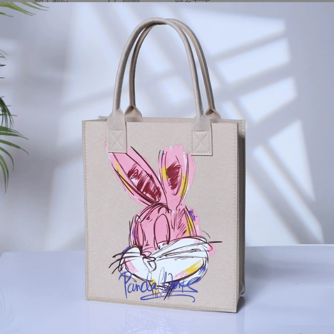 베이지색 토끼, 26*30*10, 작업 가방