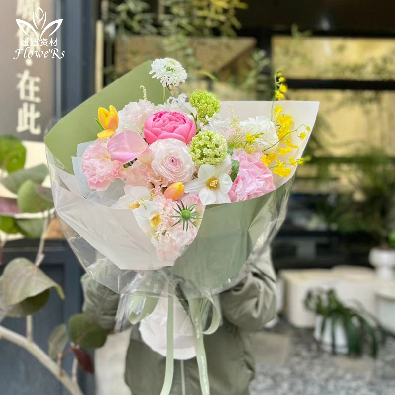 Papel artístico coreano de textura espesa Papel de embalaje de flores Material de embalaje de flores Papel artesanal DIY