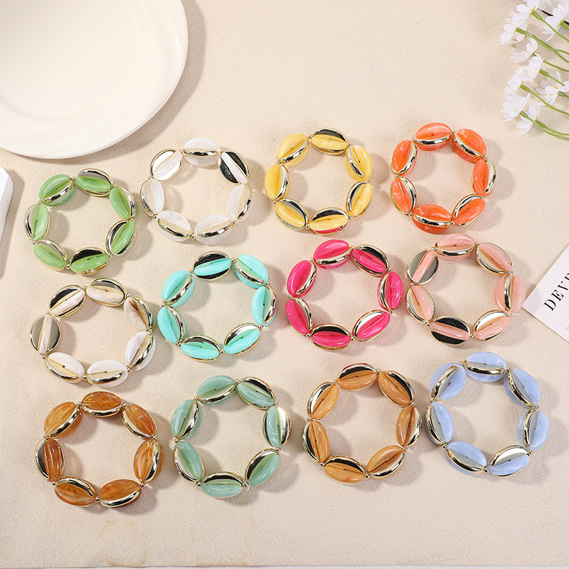 European and American Personalized Fashion Acrylic Oval Bracelet, Trendy and Versatile, Elegant Bracelet with a Light Luxury and High-End Feel