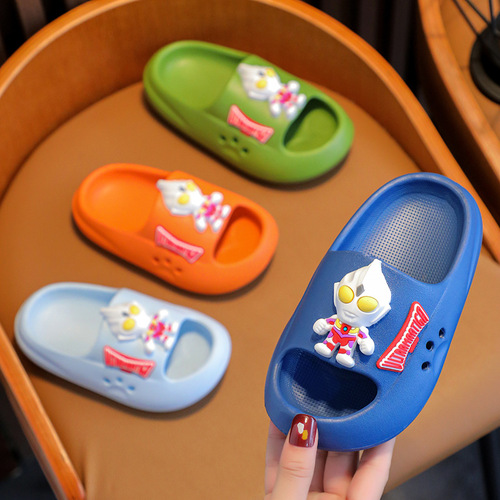 Ultraman Tiga children's slippers summer boys non-slip children's baby slippers bathroom home cartoon soft bottom cool