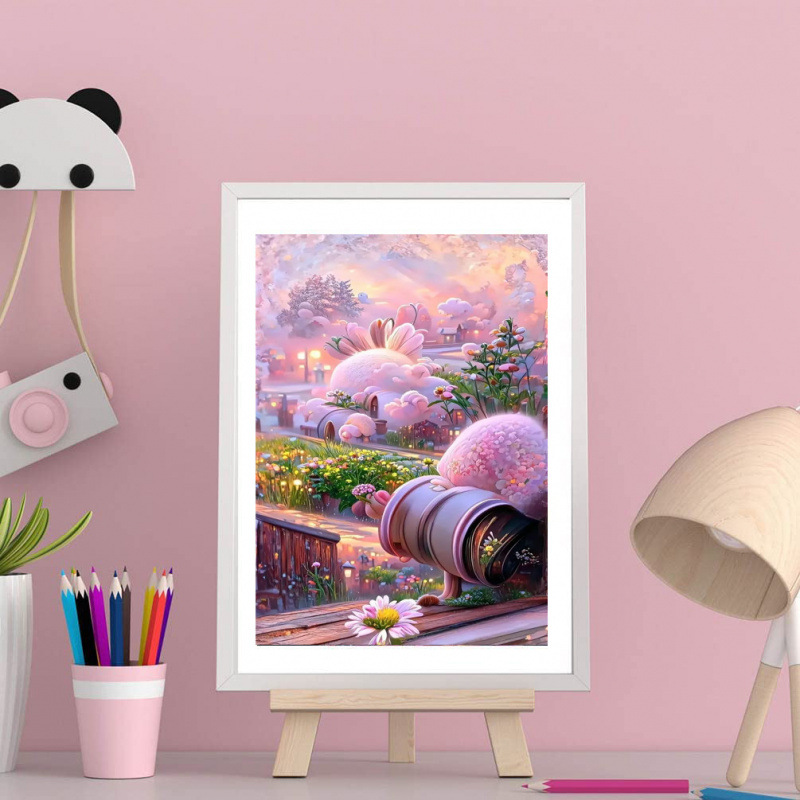 Flores paisajísticas llenas de diamante DIY pintura de diamante hecha a mano Rubik cuadrado conjunto de pegatinas de diamante cross-border DIY pintura de diamante hecha a mano