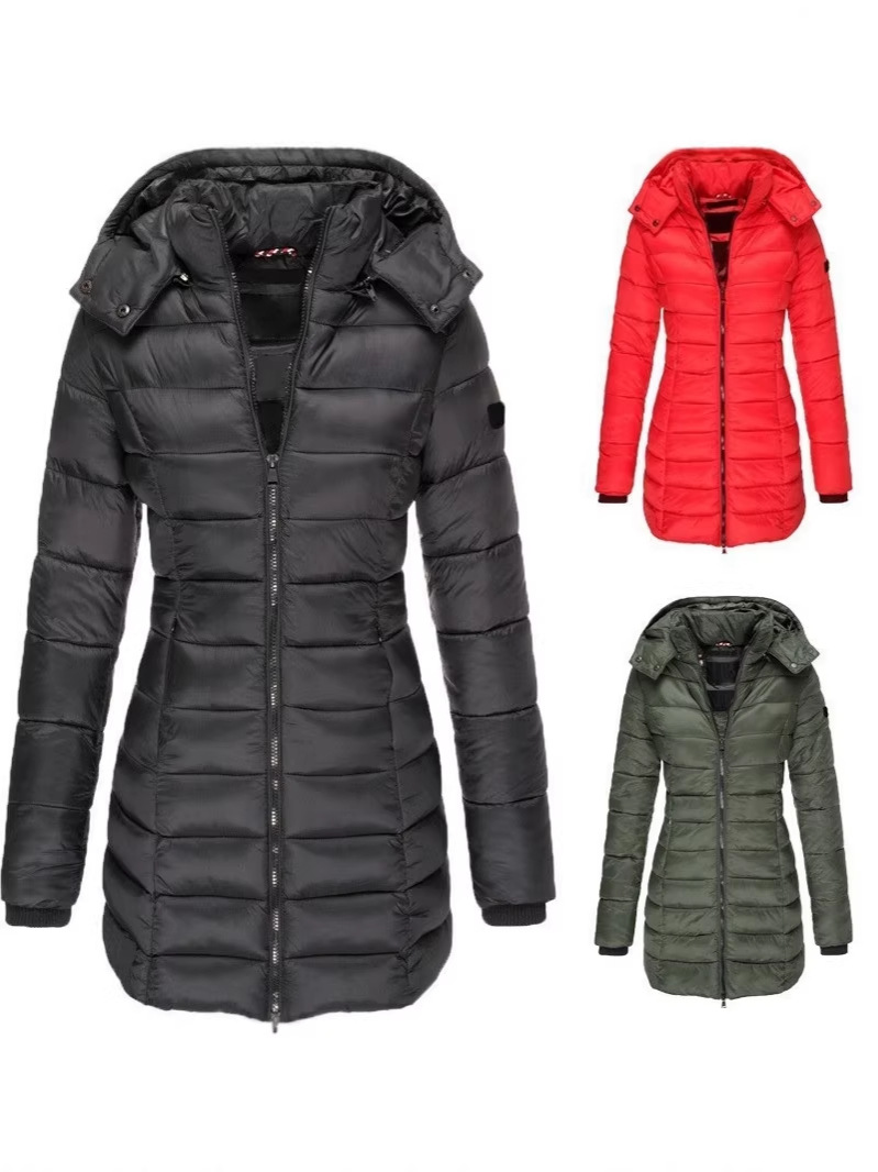 Nuevo estilo coreano de invierno nuevo abrigo de algodón acolchado para mujer Chaqueta acolchada de algodón de ajuste delgado de longitud media para mujer chaqueta acolchada de algodón con acolchado cálido W172