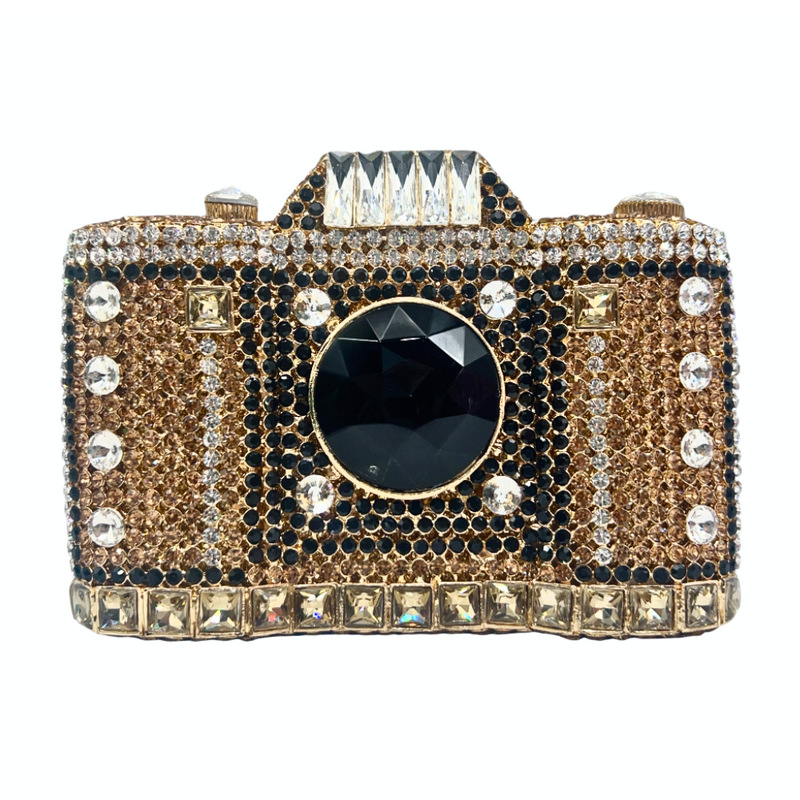 Stone Clutch Cross-Border Camera Diamond Evening Bag Accessible Luxury Evening Dress Women's Bag European and American Banquet Hand-Held Diamond Bag