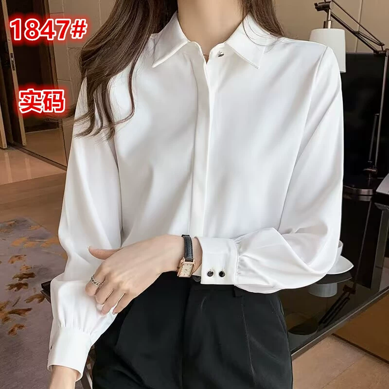 Японские и корейские экспортные рубашки для женщин, лето и осень 2025, новая универсальная свободная рабочая одежда для похудения, профессиональные рубашки, топы