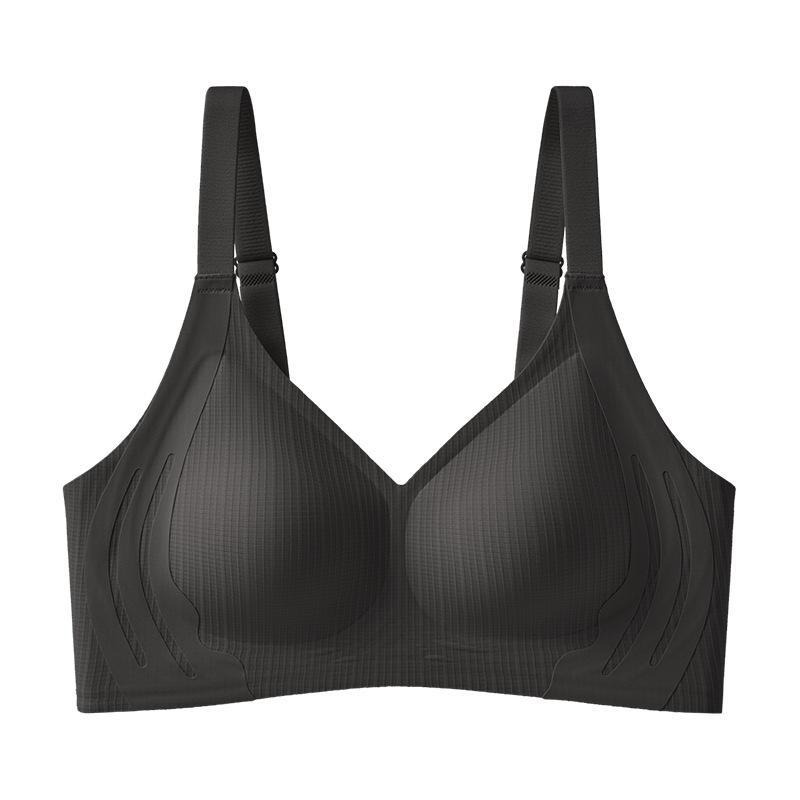 Levante ropa interior de soporte suave para damas delgada sin marcas sin anillo de acero sujetador recopilado anti-caída sujetador de copa fija