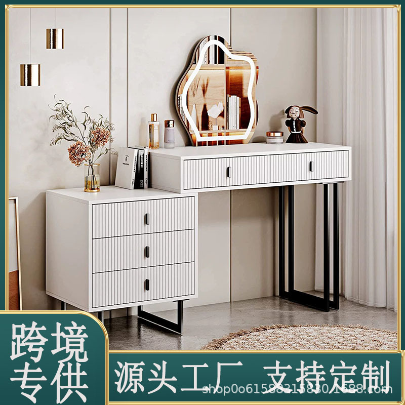 Cream Style Dressing Table Bedroom Modern Simple Makeup Storage Cabinet Integrated Internet Celebrity Light Luxury Dressing Table Dressing Table