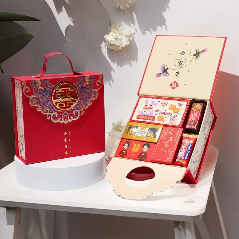 結婚式の宴会のキャンディギフトボックス完成品にはキャンディーが含まれています中国風の高級お返しギフト特別なテーブルキャンディーのお土産ギフト婚約ギフト|undefined