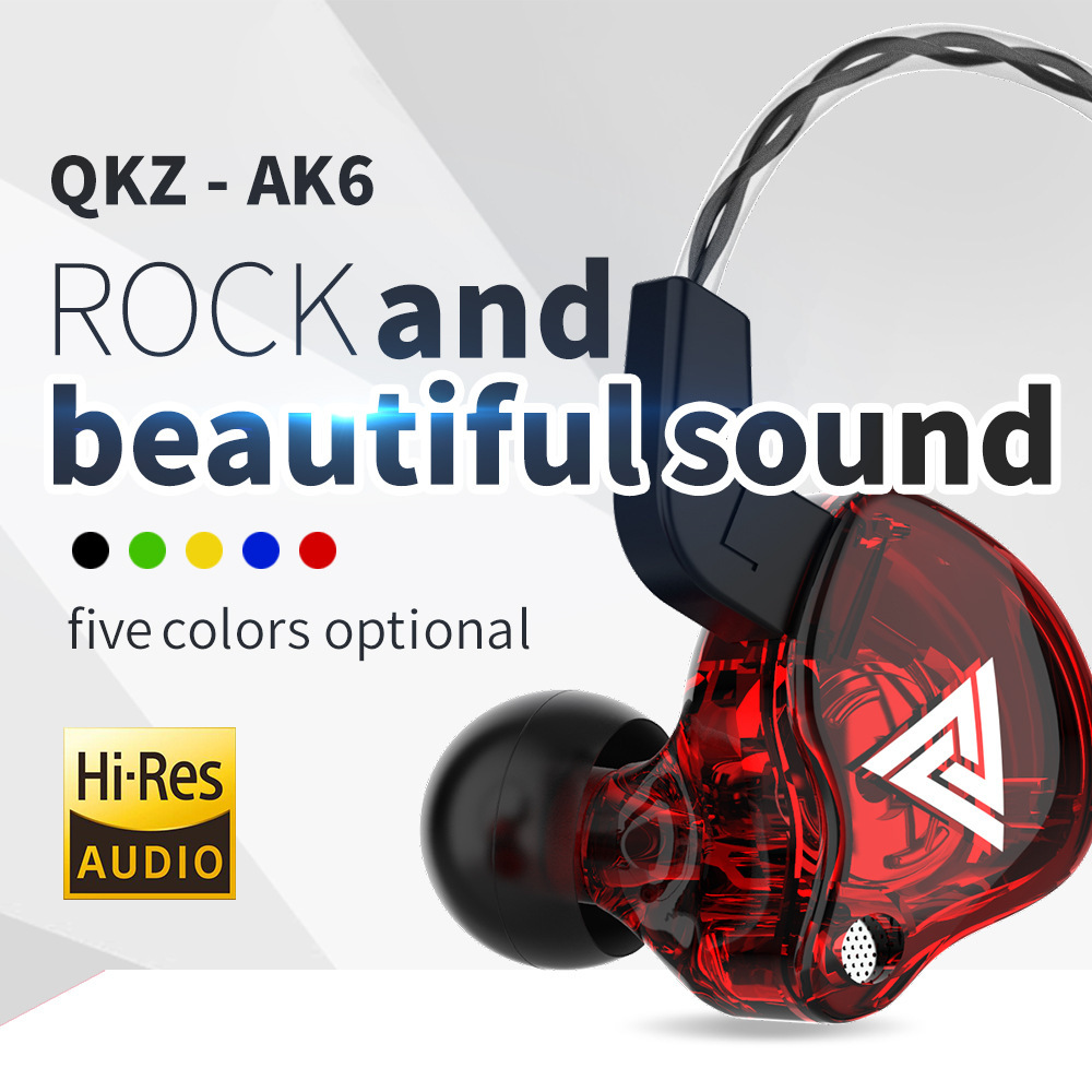 Auriculares deportivos QKZ AK6 control de cable en la oreja con auriculares para teléfonos móviles con graves de trigo Suministro directo de fábrica