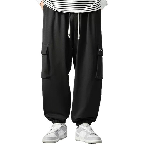 Overalls, men's spring and autumn, slung pants, trendy wide-leg casual pants, large size loose pants, men's pants