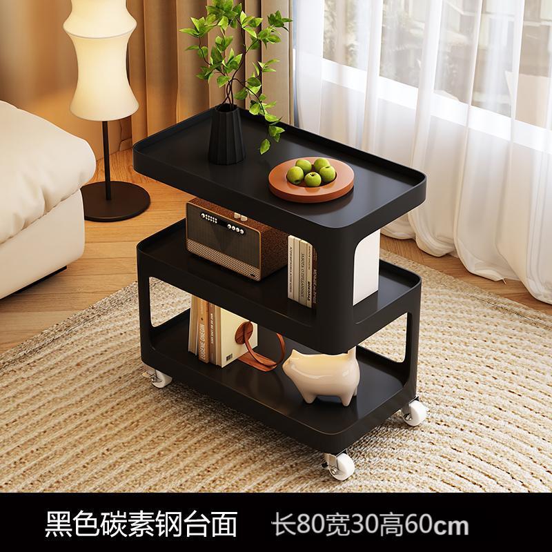 沙发边几轻奢高级感客厅可移动小茶几小推车床头置物架边柜|undefined