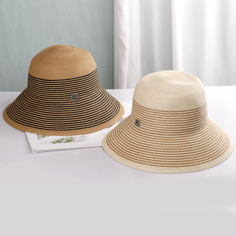 Women's Vacation Stripe Big Eaves Straw Hat display picture 2