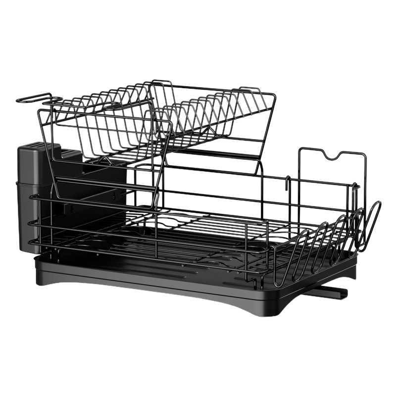 Transfronterizo Amazon Plato de drenaje de doble capa multifuncional vajilla rack de almacenamiento hogar cocina taza de agua rack de almacenamiento