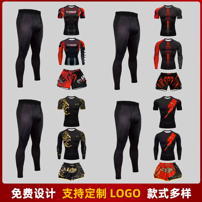 Children's Fighting Sanda Training Clothing Boxing Competition Four-Piece Set Muay Thai Martial Arts Fighting Professional Men's and Women's Suit