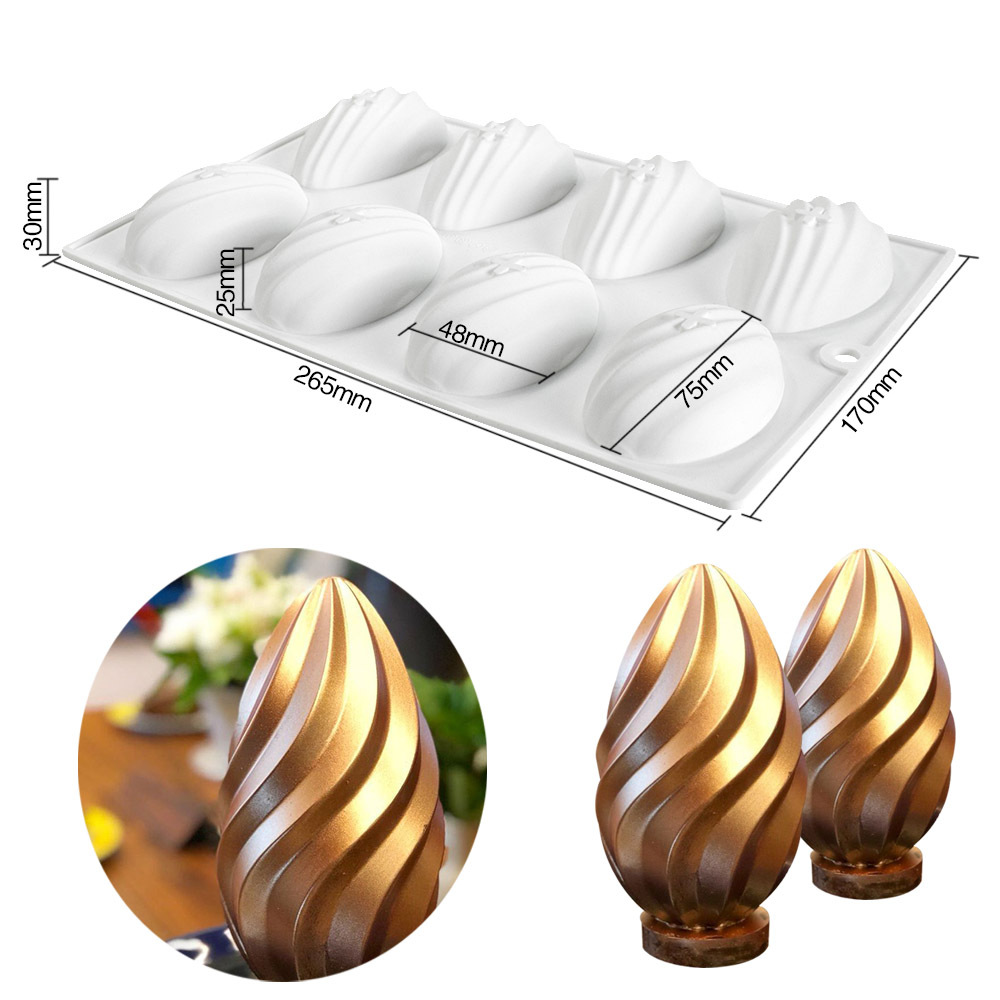Exquisito huevo de Pascua molde de silicona tridimensional huevo único molde de chocolate golpe música para hornear molde de pastel
