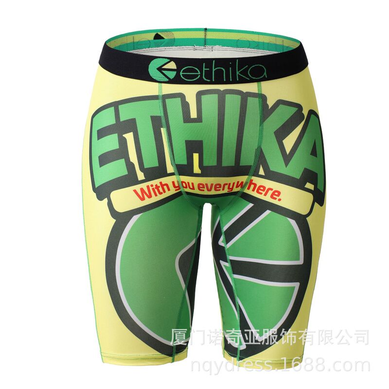 N7362 cross-border breathable Men's underwear 3DET printed sports breathable et Ice Silk tight boxer briefs