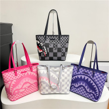 2025批发欧美跨境爆款鲨鱼包大容量托特包通勤女包休闲旅行包