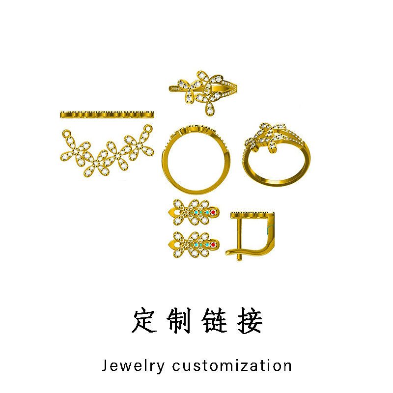 Joyas de plata S925 Collar de plata esterlina Anillo Pendientes Procesamiento de joyas Personalizado Dibujos y muestras Diseño original