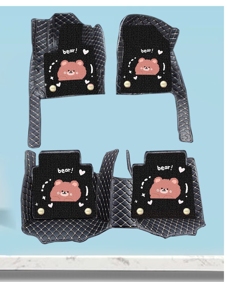 26 New Models Suitable for Great Wall Ora Good Cat Car Floor Mats, Snow White Coil Car Interior Cartoon Carpet Mats