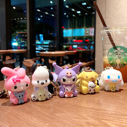 Cartoon Cute Sanrio Character Keychain Car Key Holder Keychain for Women Bags Key Ring Accessory Wholesale