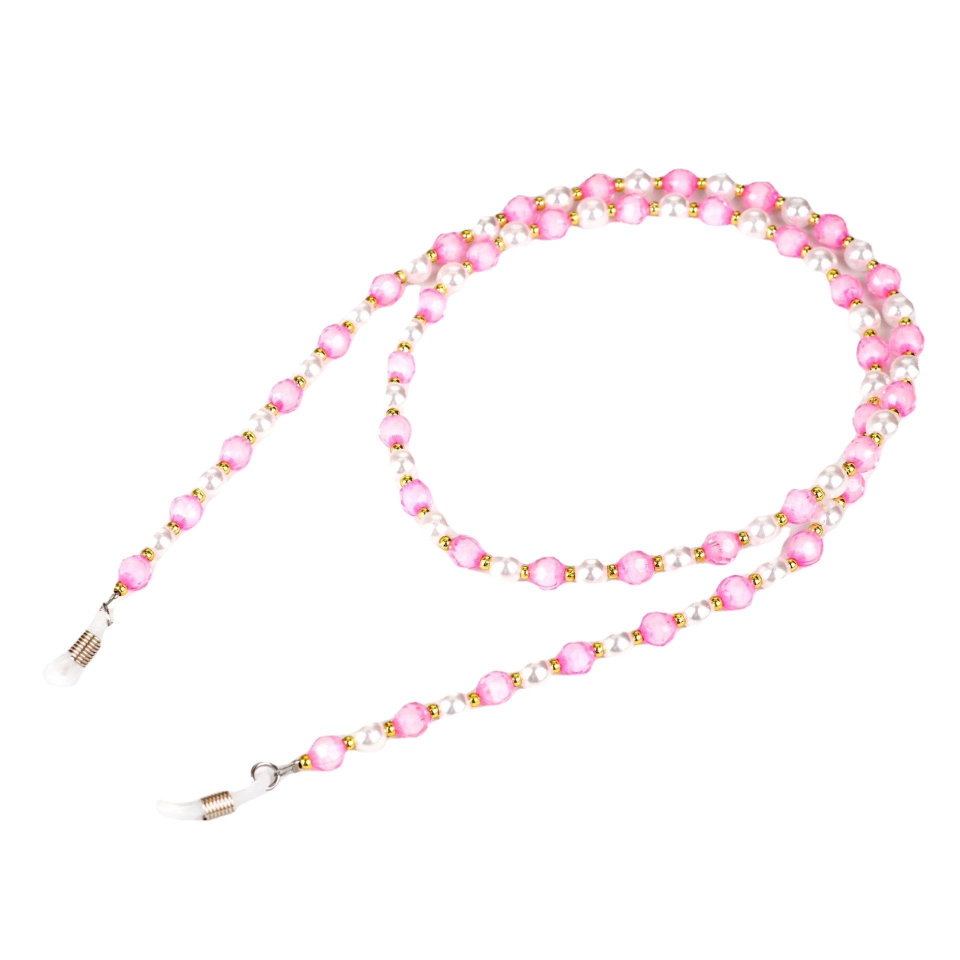 Eyeglass Chain, Pearl-Style Beads with Multicolour Chain Strap, 22 cm