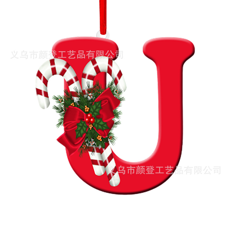 国境を越えた新しいアイデア英語のアルファベットはアクリル平面クリスマスツリーのホームパーティーの装飾プレゼントを飾っている|undefined