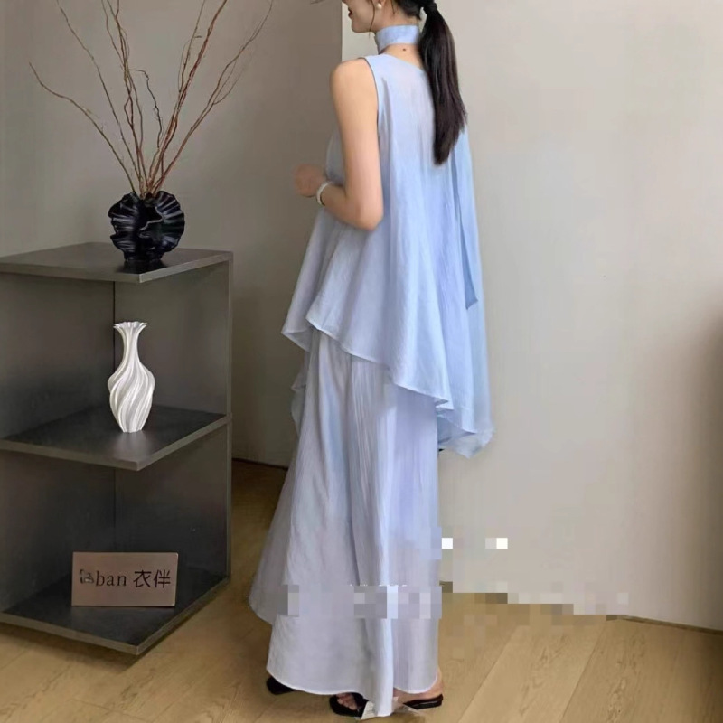 2度假风不规则无袖连衣裙女2025夏季法式巨好看气质减龄背心裙|undefined
