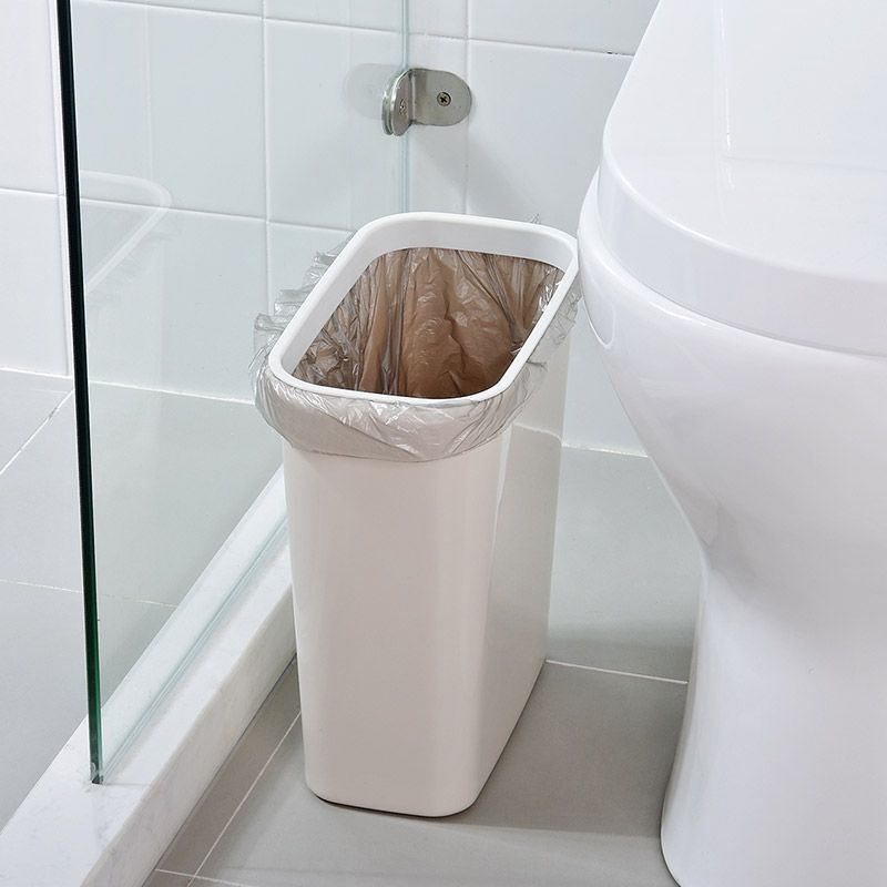 Narrow Rectangular Plastic Toilet Trash Can for Bathroom Waste, Kitchen, New Household Wastebasket with Small Gap
