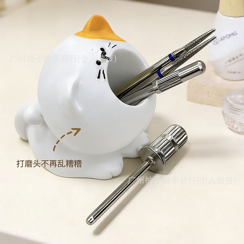 Nail Art Pen Tools Cute Cartoon Japanese-Style Storage Pen Holder Desktop Decoration Grinding Head Open-Mouthed Kitten Brush Cleaning Cup Nail Art Pen Tools Cute Cartoon Japanese-Style Storage Pen Holder Desktop Decoration Grinding Head Open-Mouthed Kitten Brush Cleaning Cup