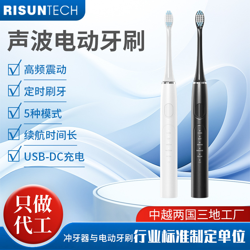 T2430 Sonic Electric Toothbrush Waterproof Sonic USB Rechargeable Electric Toothbrush Adult Electric Toothbrush Soft Hair