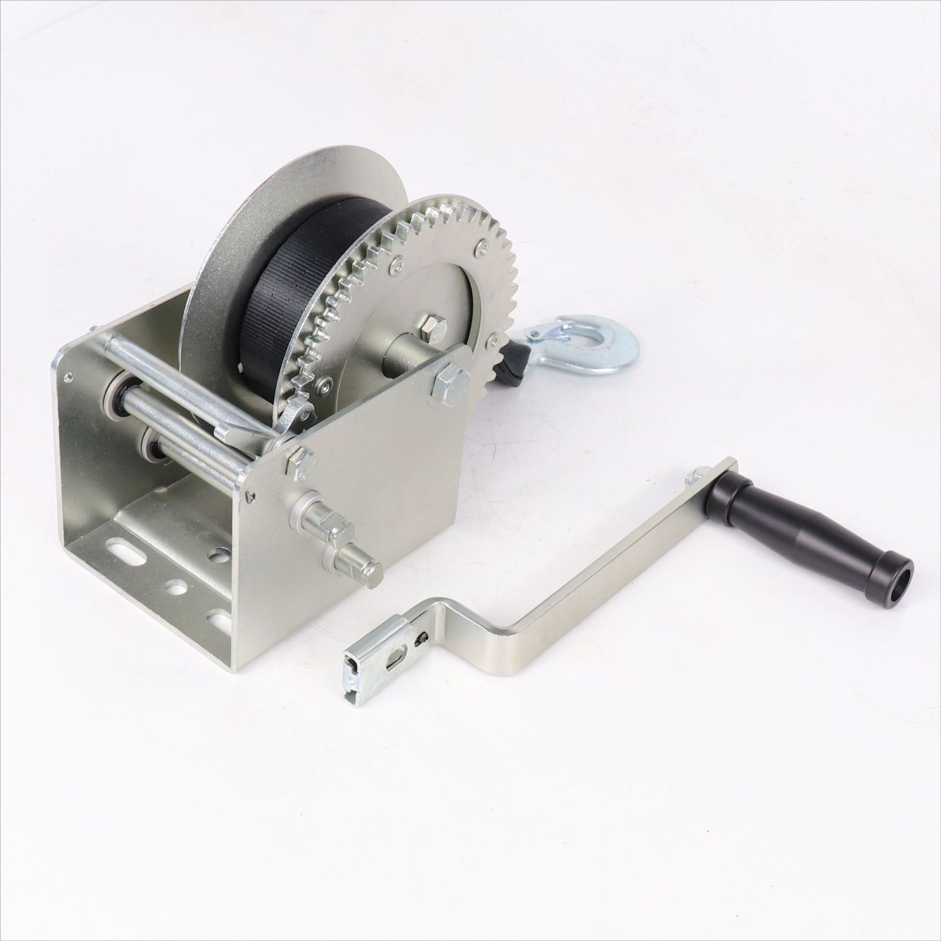 1800磅 双向自锁 起吊牵引 手动手摇绞盘 卷扬机 817公斤 黑色织