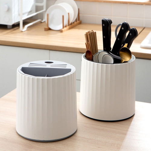 Home Kitchen Rotating Knife Stand Knife Organizer Chopstick Dish Rack Storage Tub Multi-functional Knife Stand Chopstick Tub Combo
