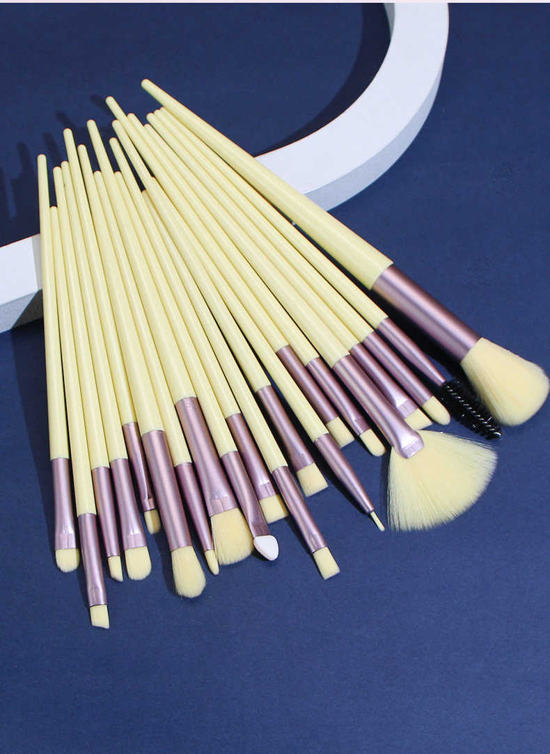 Artificial Fiber Material Fashion Artificial Fiber Plastic Handgrip Makeup Brushes 20 Pieces