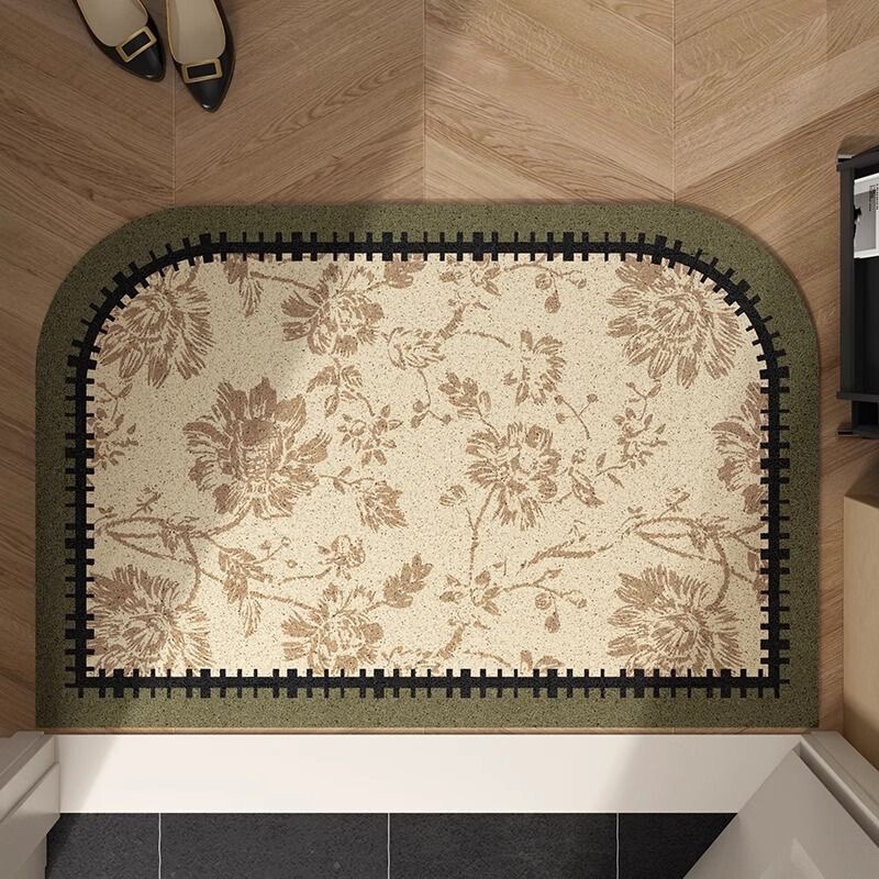 French Retro Style Entrance Door Floor Mats, Household Entrance Door Wire Ring Foot Mats, Non-Slip, Dirt-Resistant, Cuttable Pvc Carpets French Retro Style Entrance Door Floor Mats, Household Entrance Door Wire Ring Foot Mats, Non-Slip, Dirt-Resistant, Cuttable Pvc Carpets