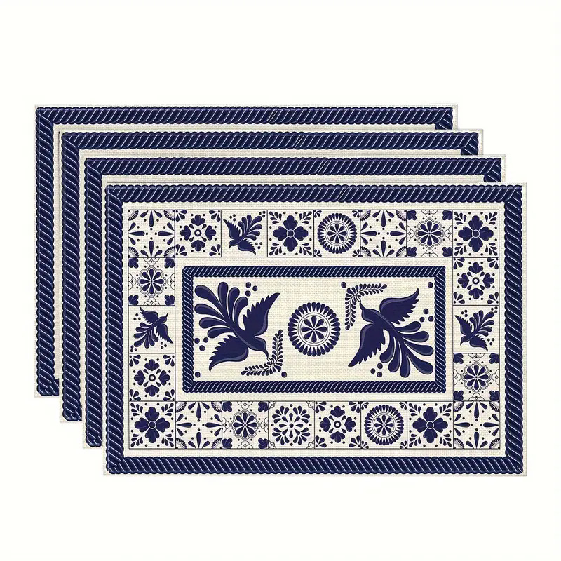 Transfronterizos lino almohadilla de mesa Aliexpress TEMU Amazon almohadilla de mesa cuadrada búfalo rojo almohadilla de Navidad Día de la Independencia