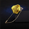Golden suit, brooch lapel pin suitable for men and women, long chain