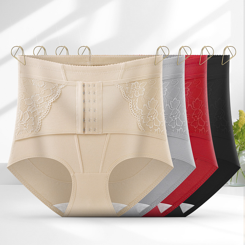 Pantalones Moldeadores de Cintura Alta con Broches de Algodón, Sin Costuras, Levantamiento de Cadera, Control de Abdomen, para Posparto