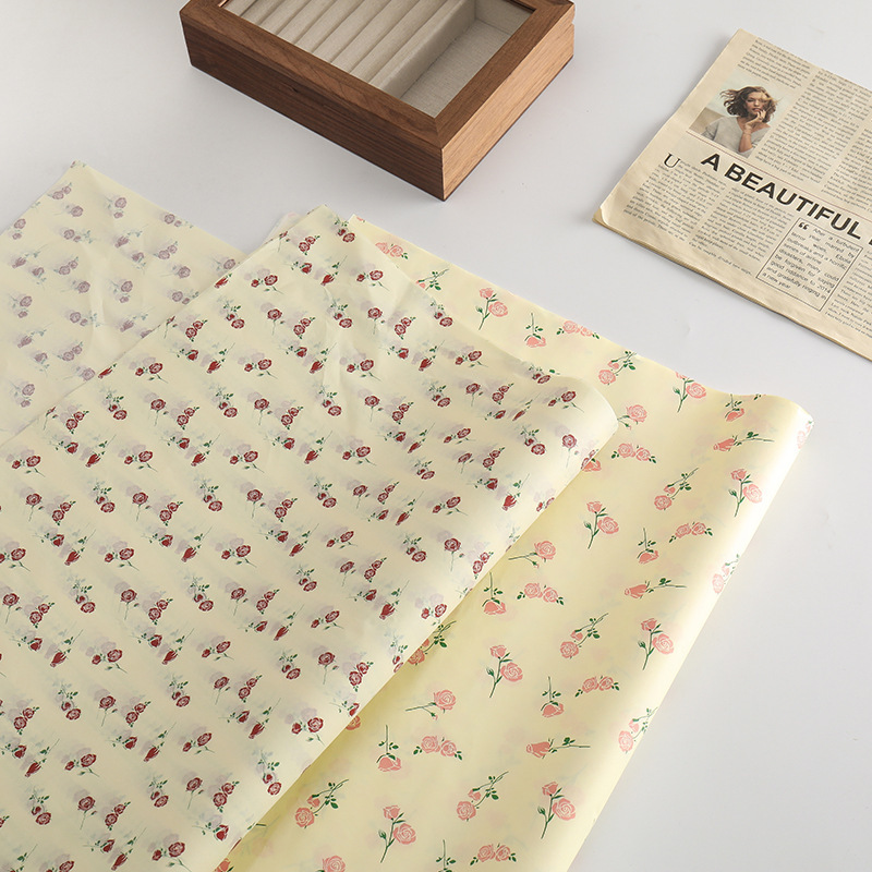 超加厚单包重260g浪漫玫瑰雪梨纸防水花束包装纸内衬纸花艺材料