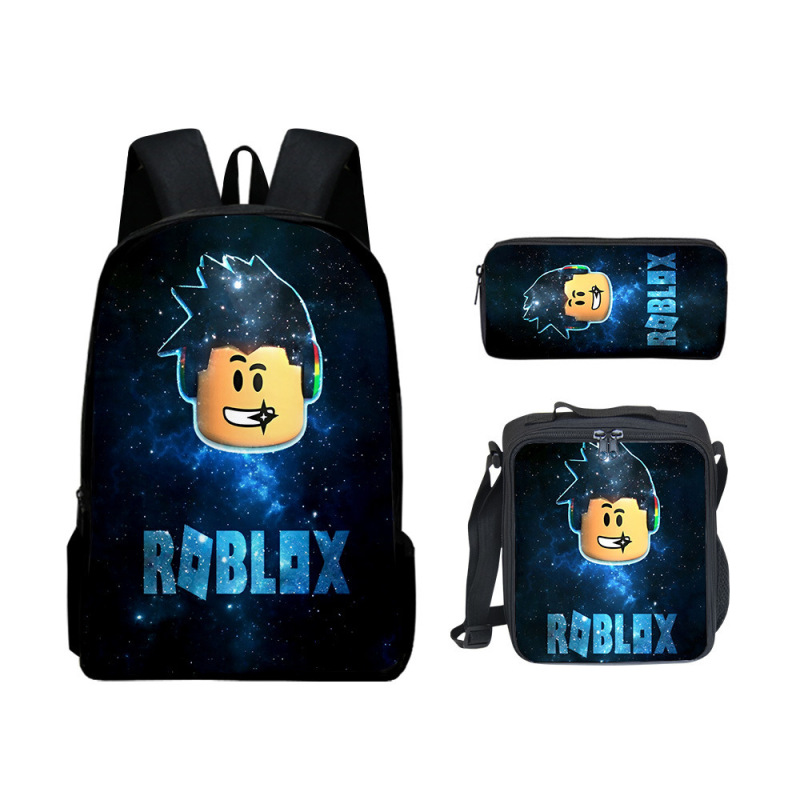3D 新製品 Roblox 学生スクールバッグ ランチバッグ ペンシルバッグ Roblox プリント バックパック 3 点セット|undefined