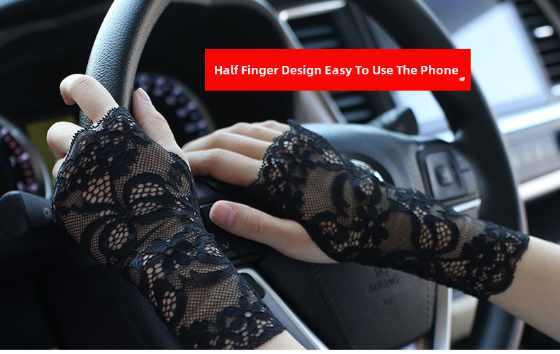 Fabrik direkt sonnencreme spitze handschuhe halb finger frauen sommer dünne fahren finger narbe tattoo halbe dekoration großhandel_voghion.com