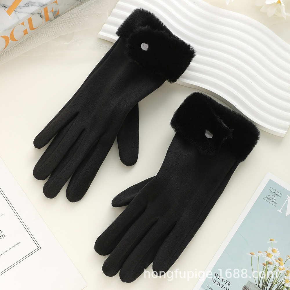 Guantes cálidos de invierno para mujeres, guantes táctiles a prueba de viento para montar al aire libre.