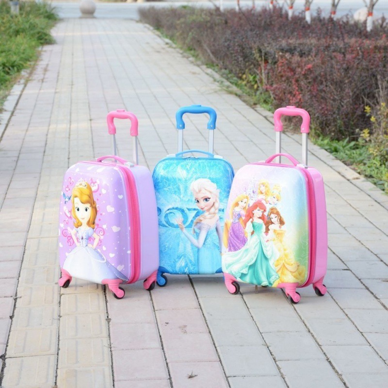 新款小孩子卡通可爱行李箱爱艾莎公主儿童皮箱18寸旅行拉杆箱