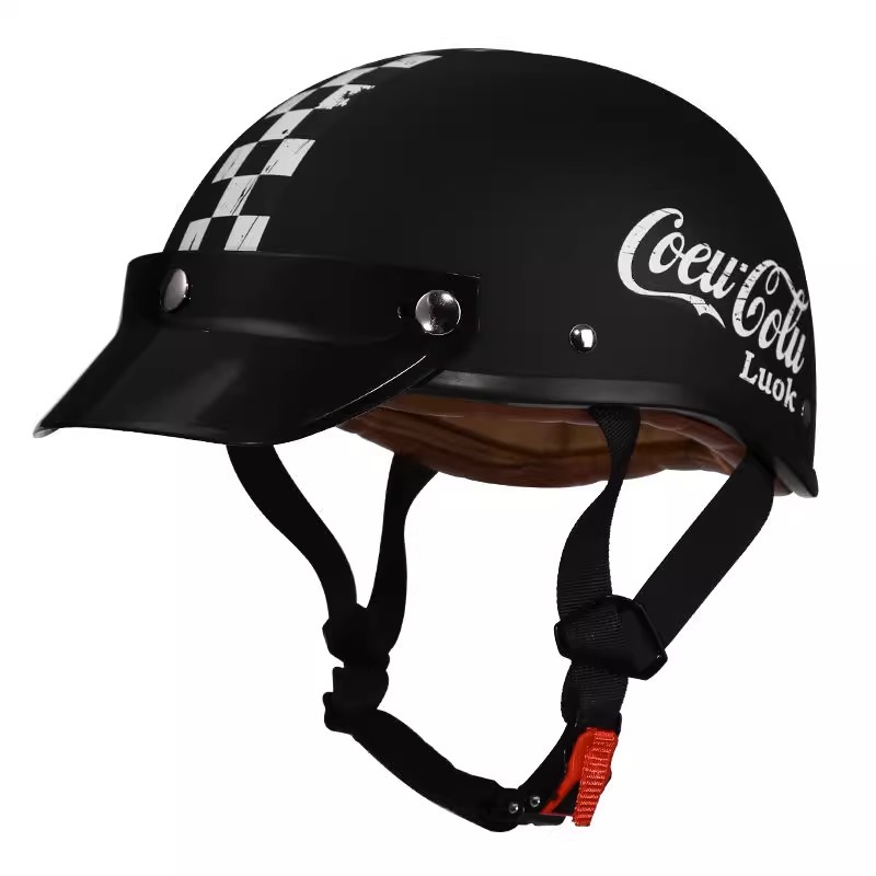 [En stock] Retro Harley Locomotive Halle Halle Casco de motocicleta para hombre Casco de pala de verano Pedal